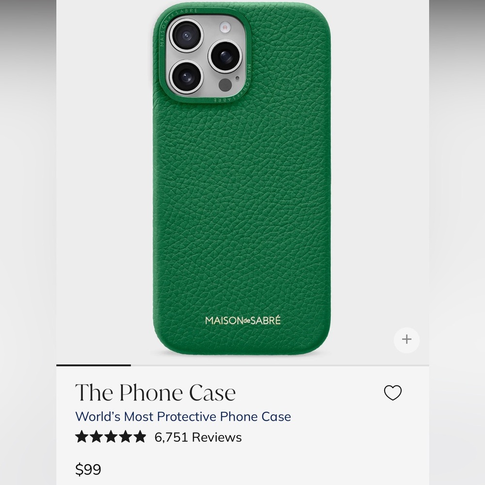 Maison De Sabre Iphone 15 Pro Max Emerald Green case